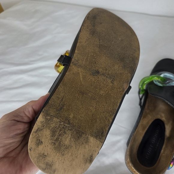 Kurt Geiger Size Ozark Rainbow Chain Mules Slider Clogs In Black - Picture 3 of 9